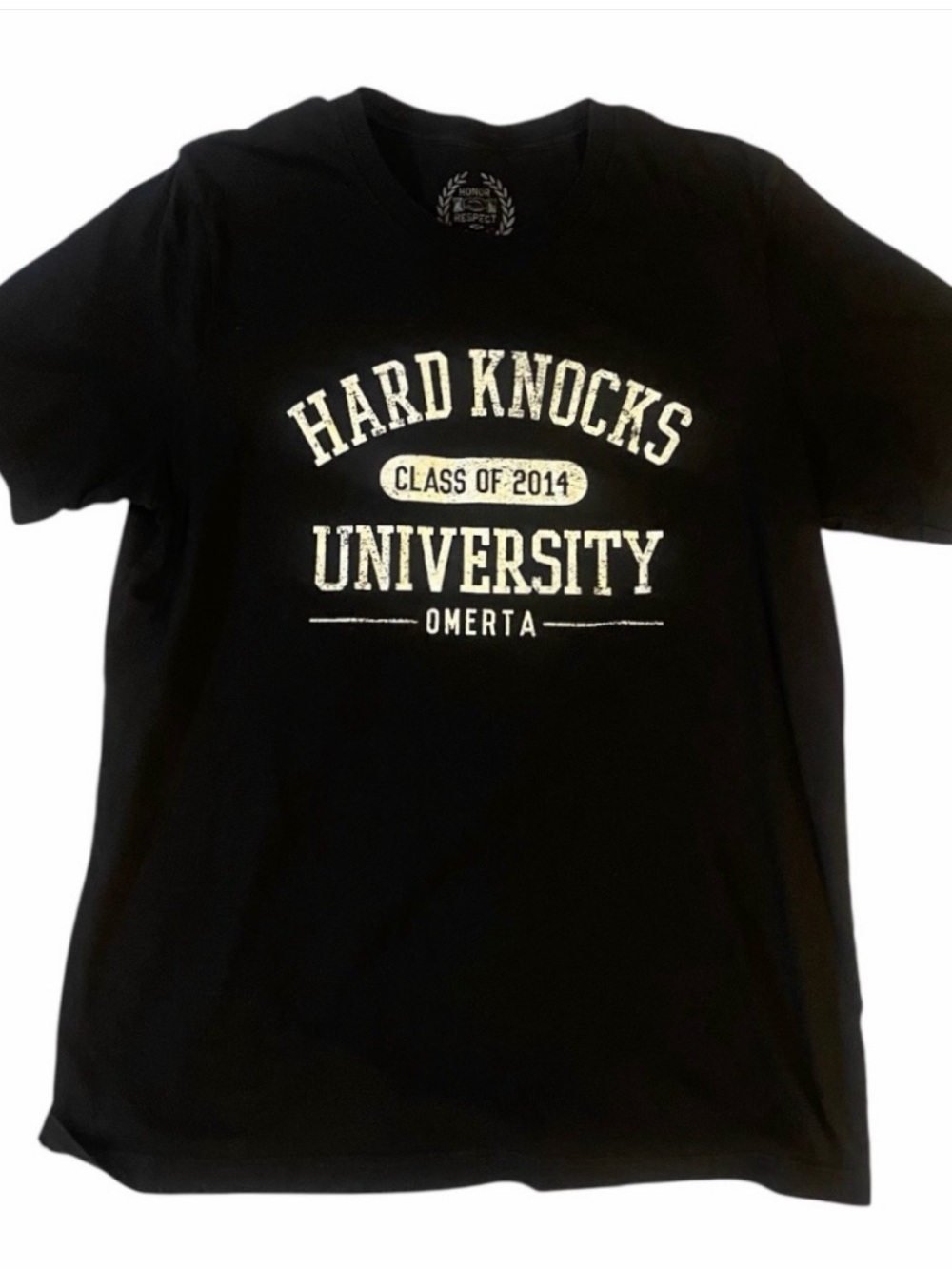 Men’s XL Omerta Black 'Hard Knocks University' Graphic Tee